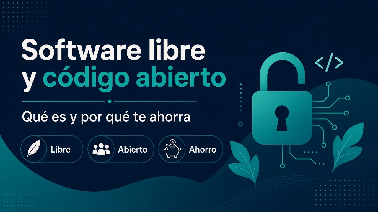 Iconos de software libre y código abierto en escritorio