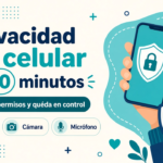Persona revisando ajustes de privacidad en un teléfono móvil