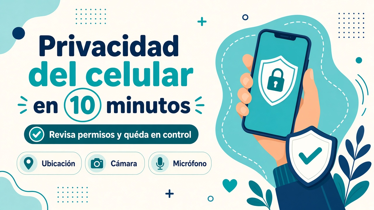 Persona revisando ajustes de privacidad en un teléfono móvil