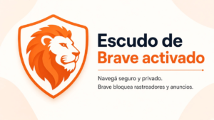 Escudo de Brave activado: navegación segura y privada