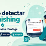 Advertencia de correo sospechoso y phishing en pantalla de laptop
