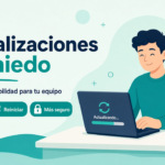 Aviso de actualización de software en computadora