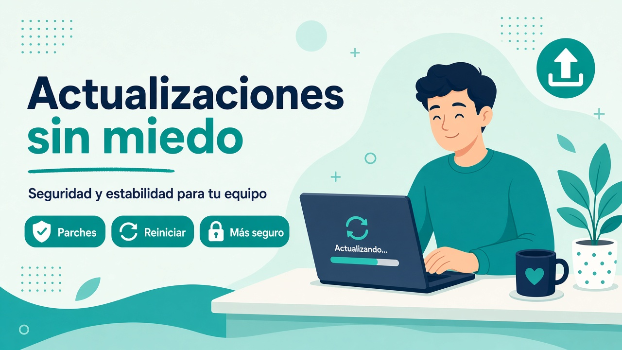 Aviso de actualización de software en computadora