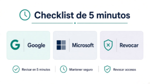 Checklist de 5 minutos: Google, Microsoft y revocar apps