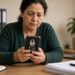 Persona revisa su celular preocupada porque le hackearon el WhatsApp