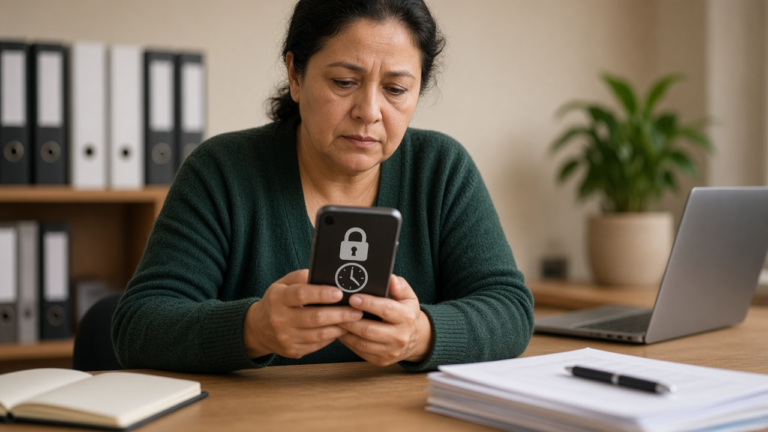 Persona revisa su celular preocupada porque le hackearon el WhatsApp